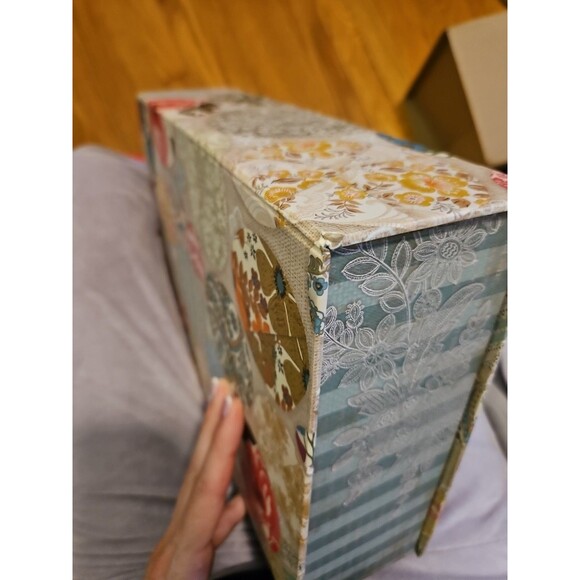 Elegant Storage Box Victorian Lace Fabric Scrapbook Theme 12.5 X 9 X 3.5” - Picture 10 of 11